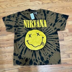 Nirvana Tie-Dye T-Shirt - Brown Yellow NWT L